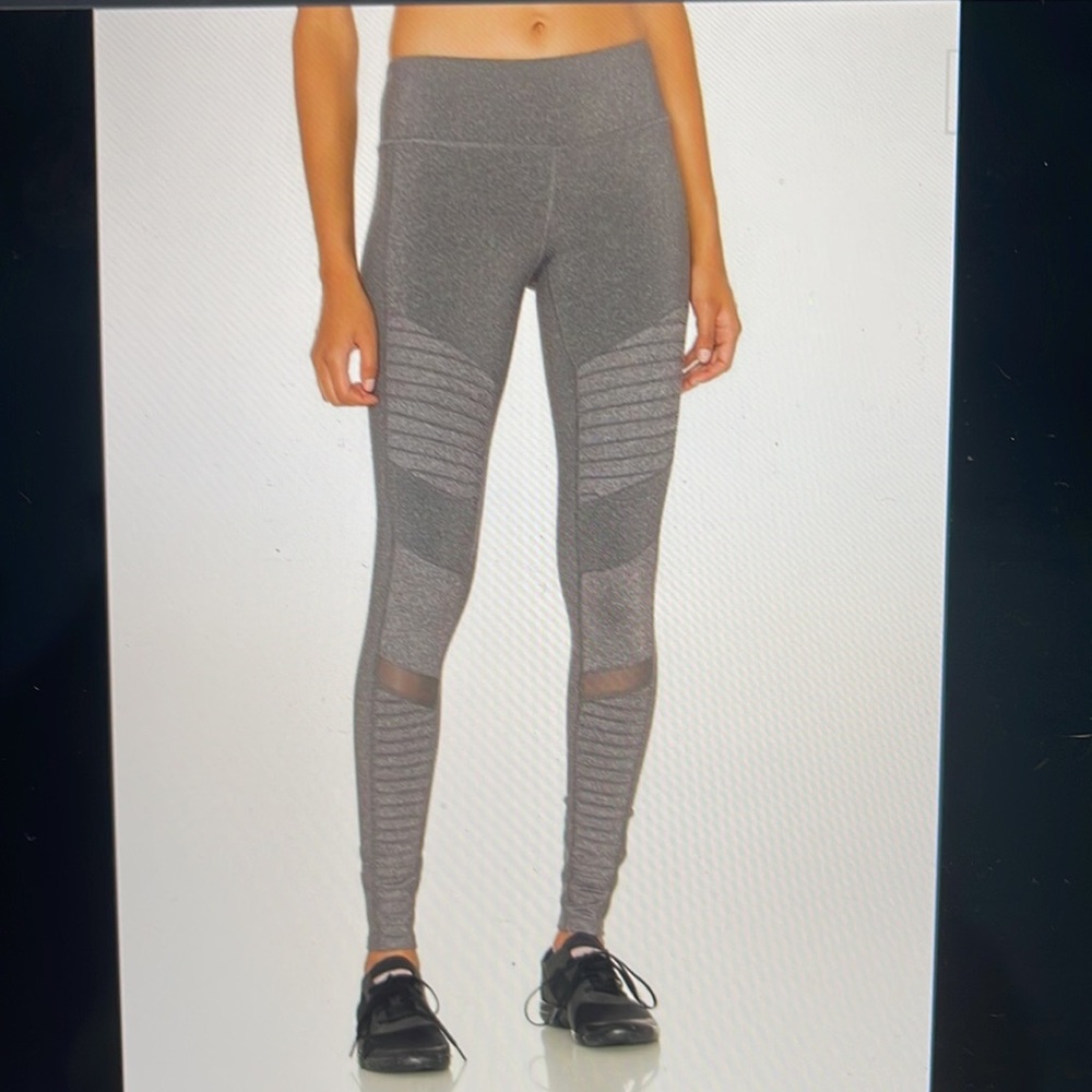 Alo yoga mid waist moto leggings heather grey S